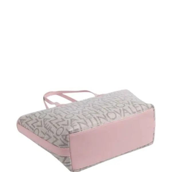 Valentino Bags - Γυναικεία Τσάντα Ώμου Logo Tote Bag VBSA1F02-F30 Μπεζ/Ροζ VBSA1F02-F30