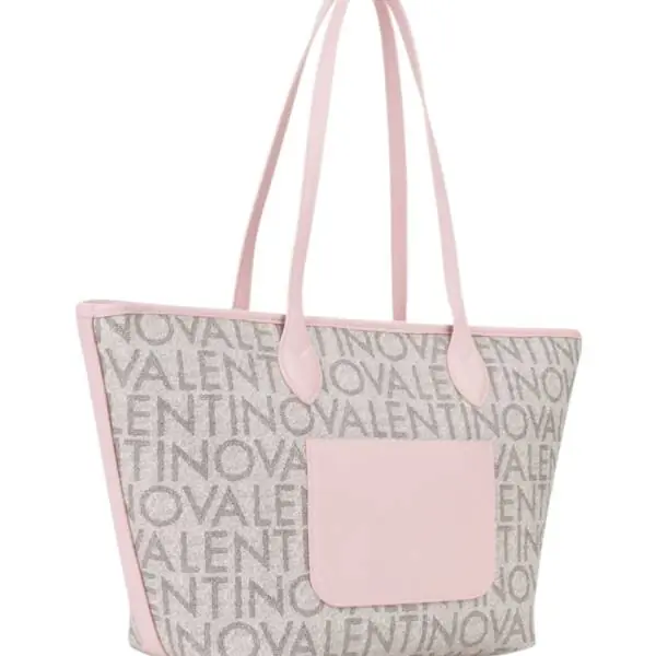 Valentino Bags - Γυναικεία Τσάντα Ώμου Logo Tote Bag VBSA1F02-F30 Μπεζ/Ροζ VBSA1F02-F30