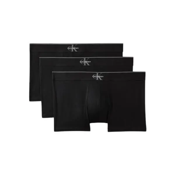 Calvin Klein - Ανδρικά Μποξεράκια 3Pack Graphic Monogram Cotton Stretch LV00NB4472-UB1 Μαύρο