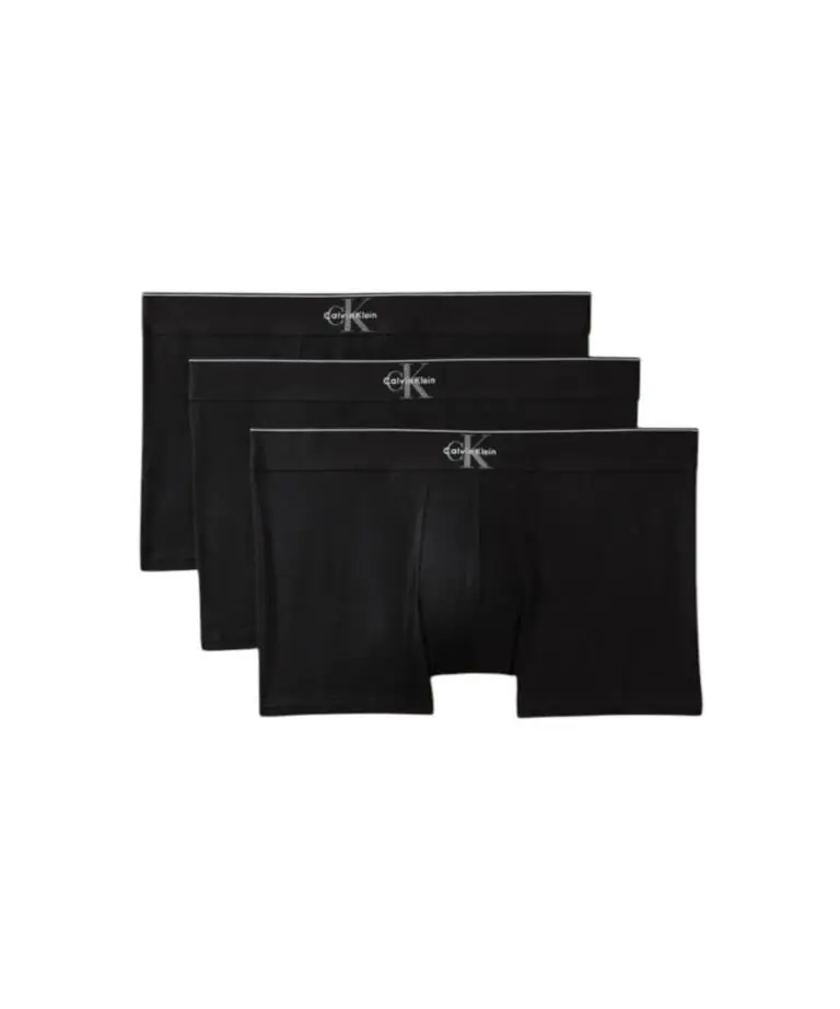 Calvin Klein - Ανδρικά Μποξεράκια 3Pack Graphic Monogram Cotton Stretch LV00NB4472-UB1 Μαύρο