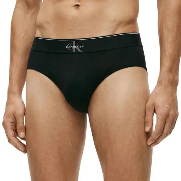 Calvin Klein - Ανδρικά Σλιπ 3Pack Graphic Monogram Cotton Stretch LV00NB4471-UB1 Μαύρο LV00NB4471-UB1