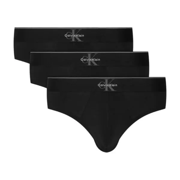 Calvin Klein - Ανδρικά Σλιπ 3Pack Graphic Monogram Cotton Stretch LV00NB4471-UB1 Μαύρο