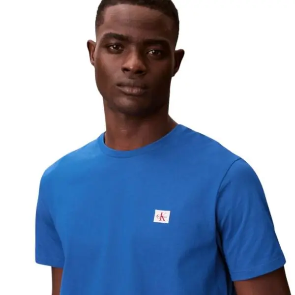 Calvin Klein - Ανδρικό T-shirt Cotton Badge Regular Fit LV04RC272G-2ZU Μπλε Ρουαγιάλ LV04RC272G-2ZU