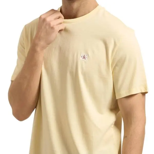 Calvin Klein - Ανδρικό T-shirt Cotton Badge Regular Fit LV04RC272G-41M Κίτρινο LV04RC272G-41M