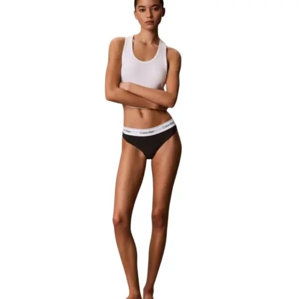 Calvin Klein - Γυναικείο String Icon 2 Pack Cotton Modal LV00QF8834-3WF Μαύρο/Μπλε LV00QF8834-3WF