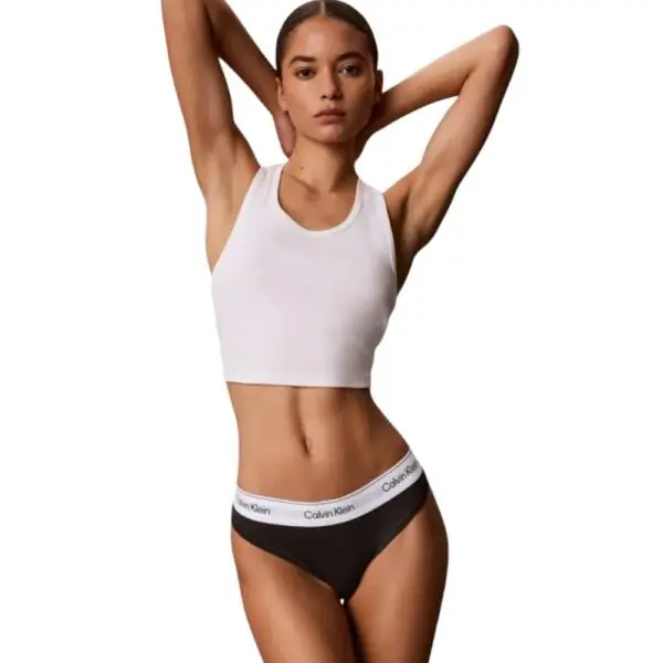 Calvin Klein - Γυναικείο String Icon 2 Pack Cotton Modal LV00QF8834-3WF Μαύρο/Μπλε