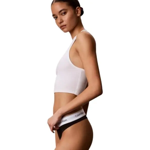Calvin Klein - Γυναικείο String Icon 2 Pack Cotton Modal LV00QF8834-3WF Μαύρο/Μπλε LV00QF8834-3WF