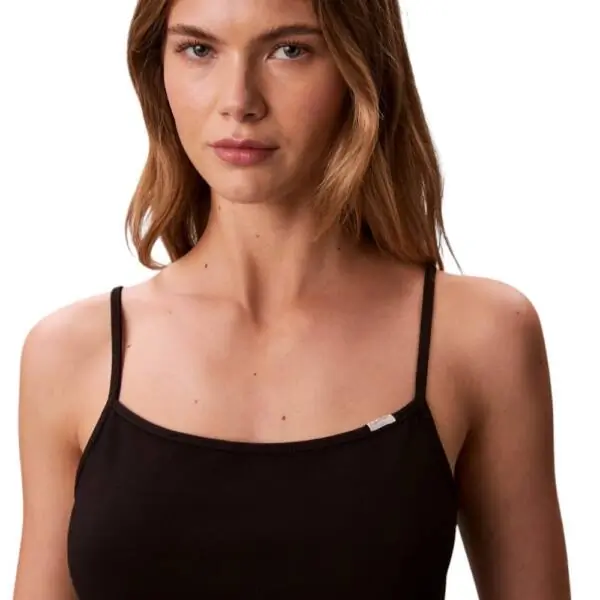 Calvin Klein - Γυναικείο Αμάνικο Crop Top Slim Fit LV047F259G-UB1 Μαύρο LV047F259G-UB1