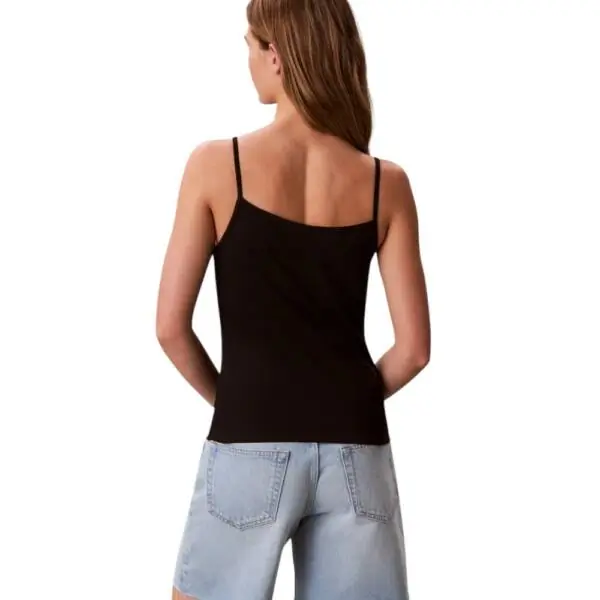 Calvin Klein - Γυναικείο Αμάνικο Crop Top Slim Fit LV047F259G-UB1 Μαύρο LV047F259G-UB1