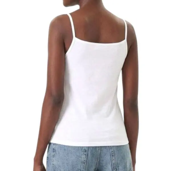 Calvin Klein - Γυναικείο Αμάνικο Crop Top Slim Fit LV047F259G-YAF Λευκό LV047F259G-YAF