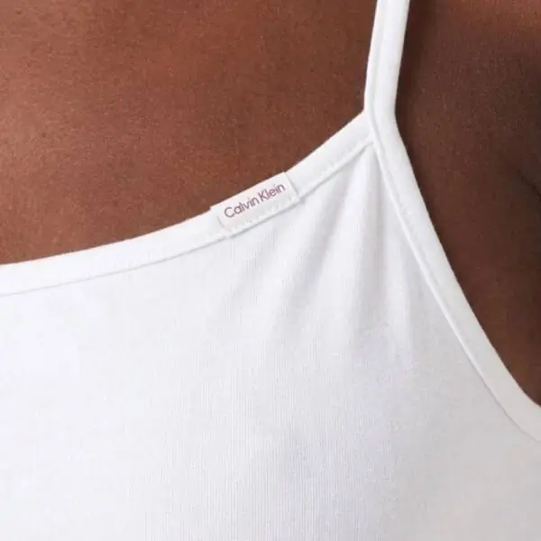 Calvin Klein - Γυναικείο Αμάνικο Crop Top Slim Fit LV047F259G-YAF Λευκό LV047F259G-YAF