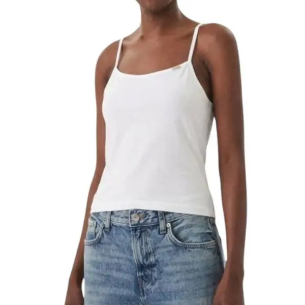 Calvin Klein - Γυναικείο Αμάνικο Crop Top Slim Fit LV047F259G-YAF Λευκό