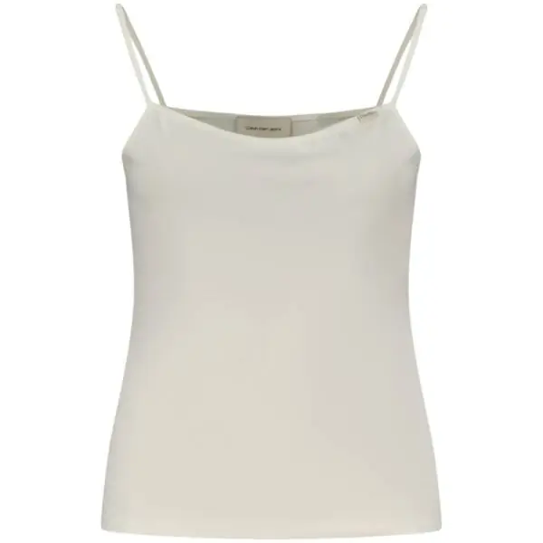 Calvin Klein - Γυναικείο Αμάνικο Crop Top Slim Fit LV047F259G-YAF Λευκό LV047F259G-YAF