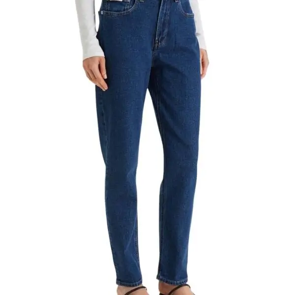 Calvin Klein - Γυναικείο Παντελόνι Jean Ck Mom Fit LV047F492G-E5D Μπλε LV047F492G-E5D
