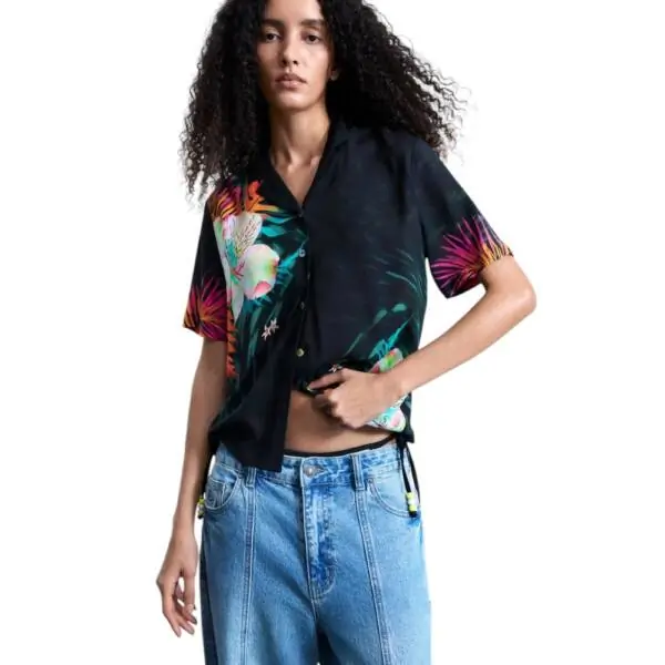 Desigual - Γυναικείο Πουκάμισο Swim Daikiri 26SWCW36-2000 Μαύρο 26SWCW36-2000