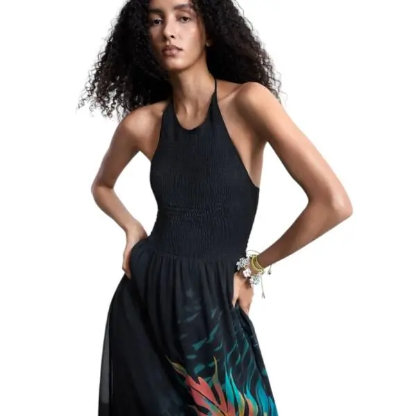 Desigual - Γυναικείο Φόρεμα Swim Daikiri Halter 26SWVW66-2000 Μαύρο 26SWVW66-2000