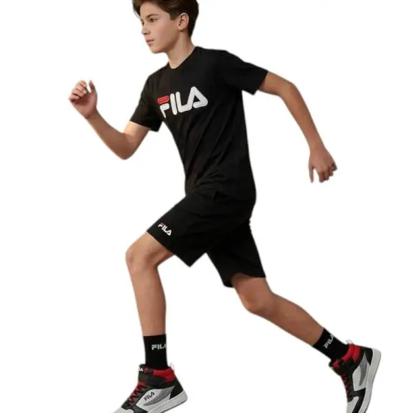 Fila - Παιδικά Sneakers Regan F Mid FFK0229-13366 Μαύρο/Κόκκινο/Γκρι FFK0229-13366