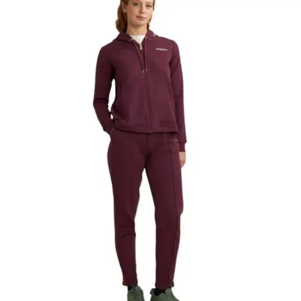 Freddy - Γυναικεία Ζακέτα Φούτερ Zip Rounded Waistband F25WCRS3-K92 Μπορντό F25WCRS3-K92