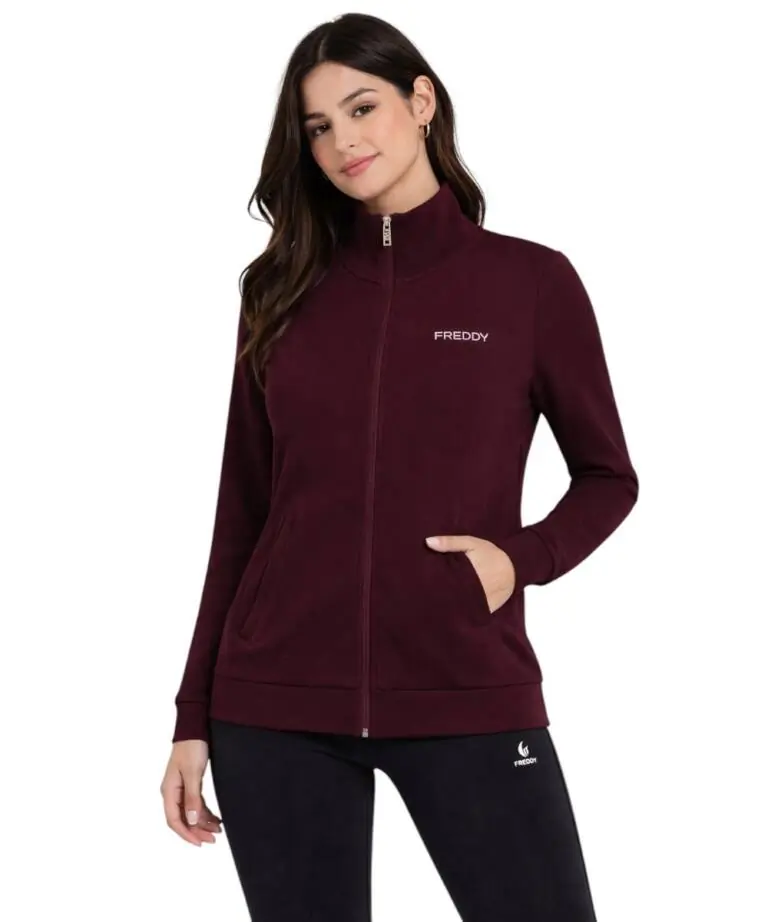 Freddy - Γυναικεία Ζακέτα Φούτερ Zip Turtleneck F25WCRS4-K92 Μπορντό