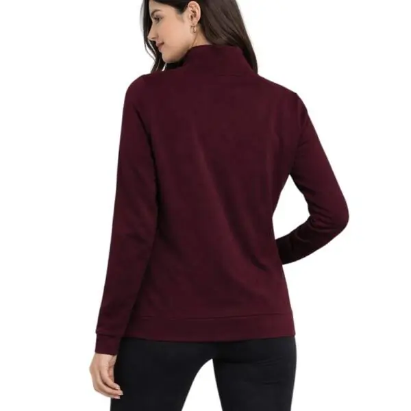 Freddy - Γυναικεία Ζακέτα Φούτερ Zip Turtleneck F25WCRS4-K92 Μπορντό F25WCRS4-K92
