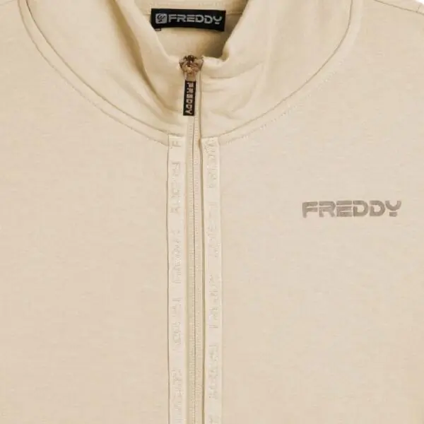 Freddy - Γυναικεία Ζακέτα Φούτερ Zip Turtleneck F25WCRS4-W50 Λευκό F25WCRS4-W50