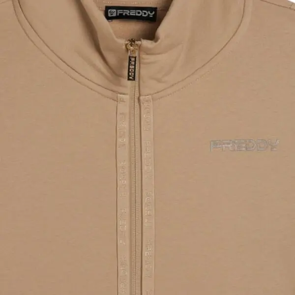 Freddy - Γυναικεία Ζακέτα Φούτερ Zip Turtleneck F25WCRS4-Z44 Μπεζ F25WCRS4-Z44