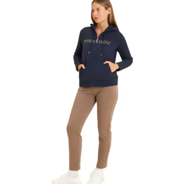 Freddy - Γυναικεία Ζακέτα Φούτερ zip hoodie with logoed band F25WCRS2-B109 Μπλε F25WCRS2-B109
