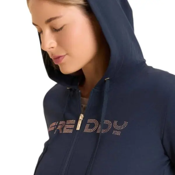 Freddy - Γυναικεία Ζακέτα Φούτερ zip hoodie with logoed band F25WCRS2-B109 Μπλε F25WCRS2-B109