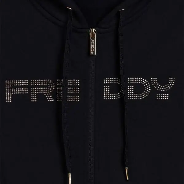 Freddy - Γυναικεία Ζακέτα Φούτερ zip hoodie with logoed band F25WCRS2-N Μαύρο F25WCRS2-N