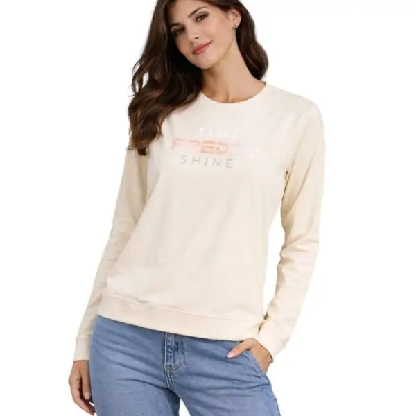 Freddy - Γυναικεία Μπλούζα Φούτερ Time Shine Crew Neck S26WCRS5-W33 Μπεζ
