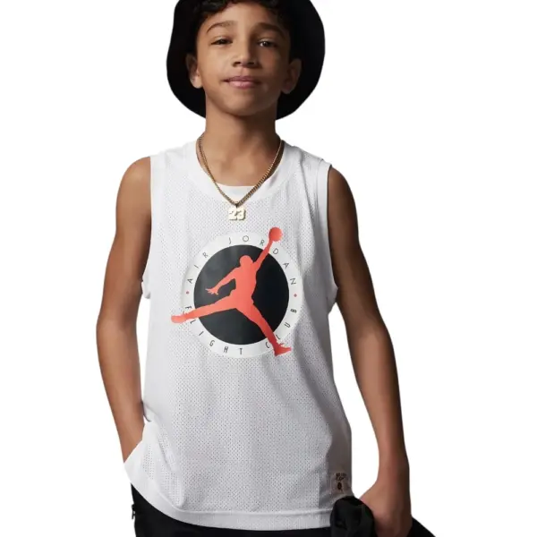 Jordan - Παιδική Αμάνικη Μπλούζα Mj Flight Mvp Mesh Tank 95C341-001 Λευκό