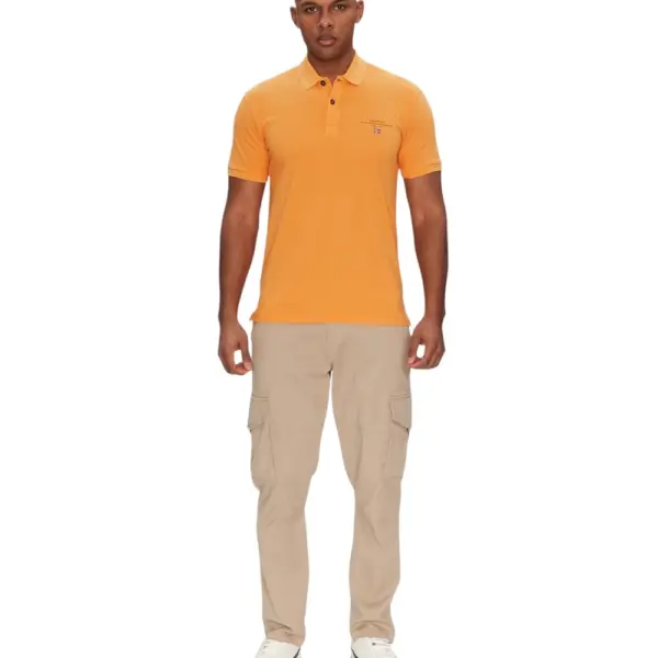 Napapijri - Ανδρική Μπλούζα Κοντομάνικη Polo Elbas Regular Fit NP0A4GB4-A70 Πορτοκαλί NP0A4GB4A70
