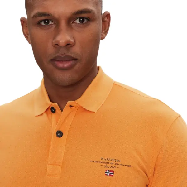Napapijri - Ανδρική Μπλούζα Κοντομάνικη Polo Elbas Regular Fit NP0A4GB4-A70 Πορτοκαλί NP0A4GB4A70