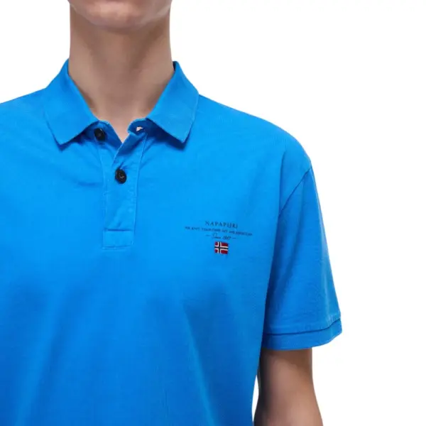 Napapijri - Ανδρική Μπλούζα Κοντομάνικη Polo Elbas Regular Fit NP0A4GB4-B2W Γαλάζιο NP0A4GB4B2W