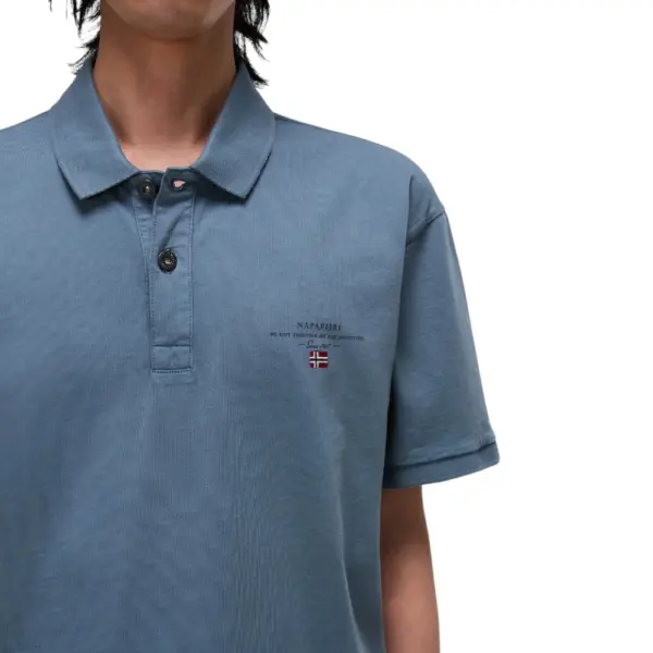 Napapijri - Ανδρική Μπλούζα Κοντομάνικη Polo Elbas Regular Fit NP0A4GB4-G1Y Γκρι NP0A4GB4G1Y