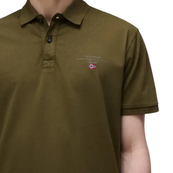 Napapijri - Ανδρική Μπλούζα Κοντομάνικη Polo Elbas Regular Fit NP0A4GB4-G3A Λαδί NP0A4GB4G3A