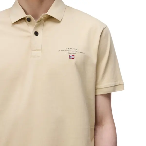 Napapijri - Ανδρική Μπλούζα Κοντομάνικη Polo Elbas Regular Fit NP0A4GB4-N3D Μπεζ NP0A4GB4N3D