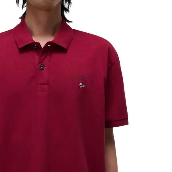 Napapijri - Ανδρική Μπλούζα Κοντομάνικη Polo Elbas Regular Fit NP0A4GB4-R1E Μπορντό NP0A4GB4R1E
