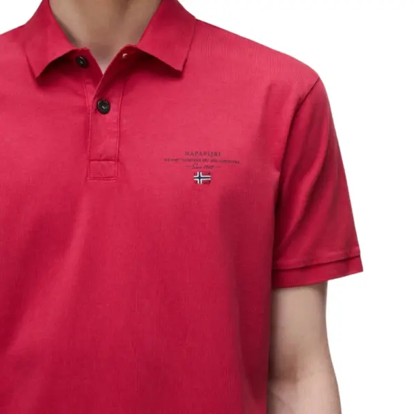 Napapijri - Ανδρική Μπλούζα Κοντομάνικη Polo Elbas Regular Fit NP0A4GB4-RAQ Κόκκινο NP0A4GB4RAQ