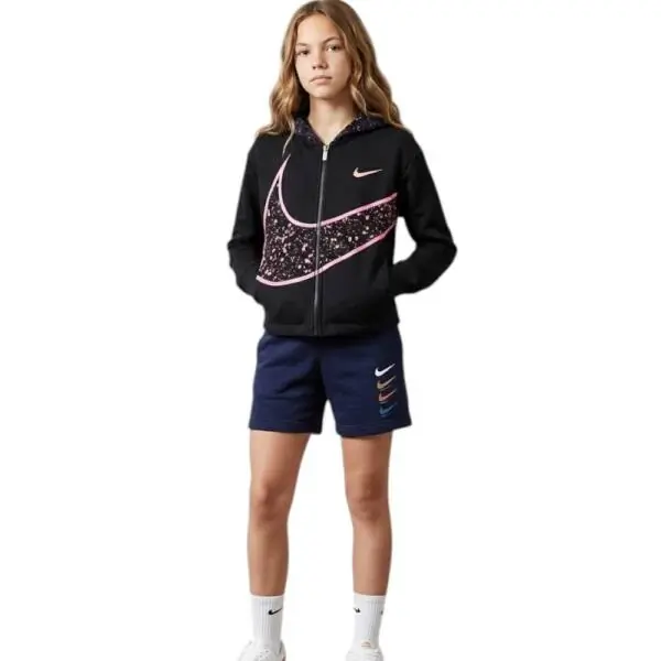 Nike - Παιδική Μπλούζα Φούτερ Cardigan Splatter 36J287-023 Μαύρο 36J287-023