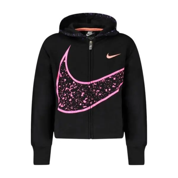 Nike - Παιδική Μπλούζα Φούτερ Cardigan Splatter 36J287-023 Μαύρο