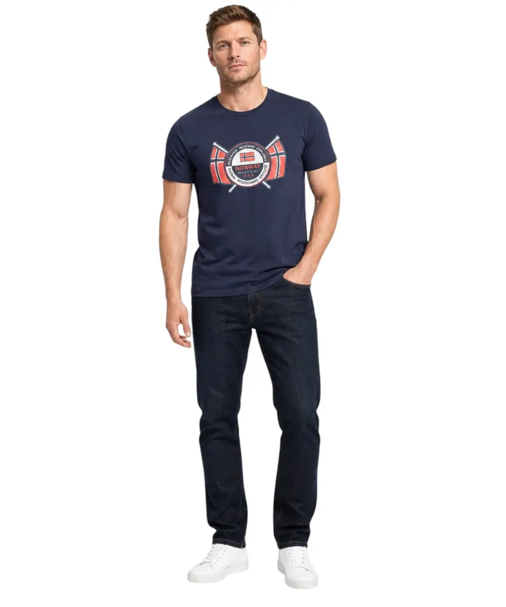 Norway Nautical School - Ανδρικό T-shirt Κοντομάνικο 856028-NAVY Μπλε Ναυτικό