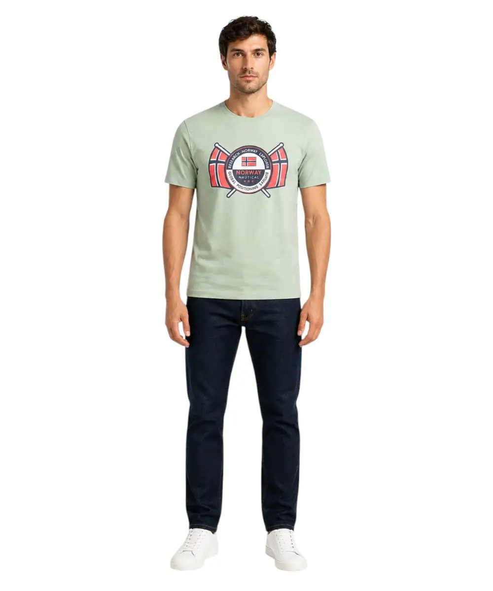 Norway Nautical School - Ανδρικό T-shirt Κοντομάνικο 856028-SAILOR Πράσινο Ανοιχτό
