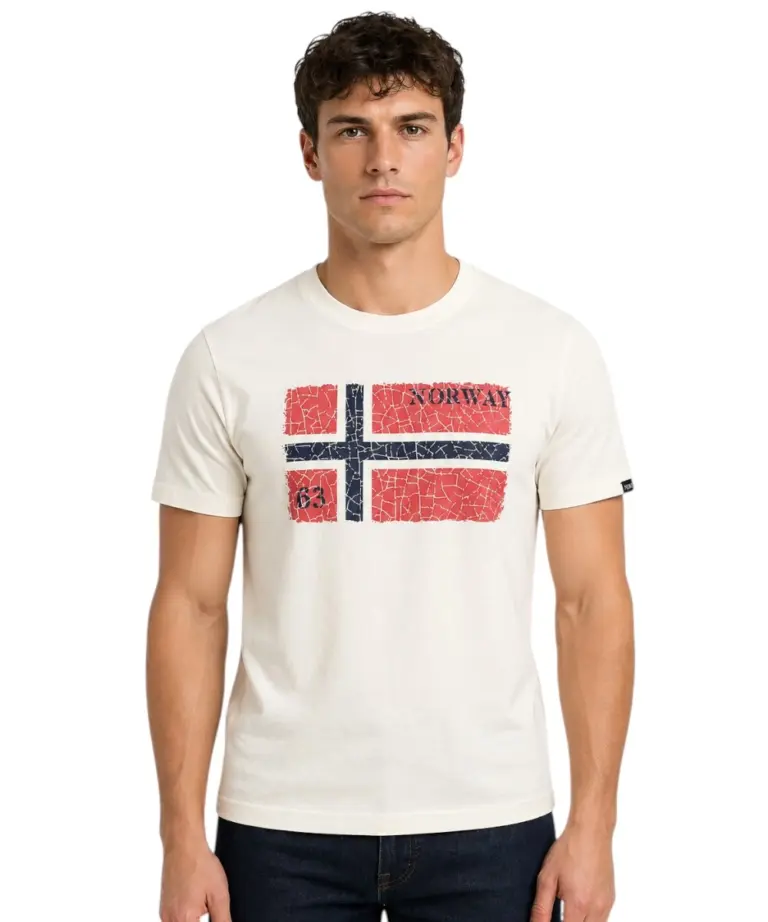 Norway Nautical School - Ανδρικό T-shirt Κοντομάνικο 866020-WHITE Λευκό