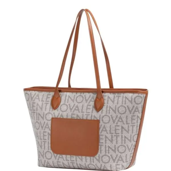 Valentino Bags - Γυναικεία Τσάντα Ώμου Logo Tote Bag VBSA1F02-192 Μπεζ/Καφέ VBSA1F02-192