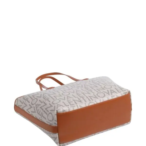 Valentino Bags - Γυναικεία Τσάντα Ώμου Logo Tote Bag VBSA1F02-192 Μπεζ/Καφέ VBSA1F02-192