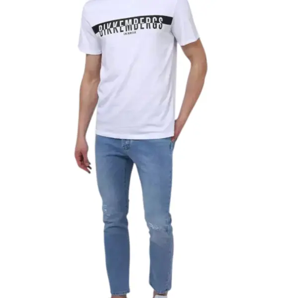Bikkembergs - Ανδρικό T-shirt Κοντομάνικο BKK2MTS03-WHITE Λευκό BKK2MTS03-WHITE