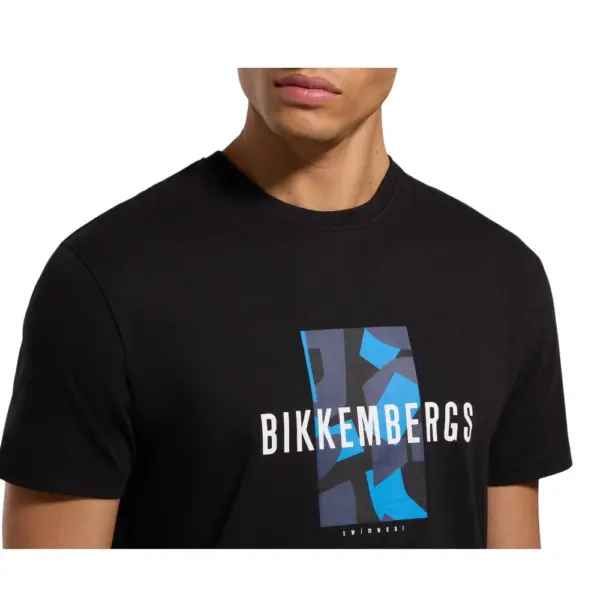 Bikkembergs - Ανδρικό T-shirt Κοντομάνικο BKK3MTS03-BLACK Μαύρο BKK3MTS03-BLACK