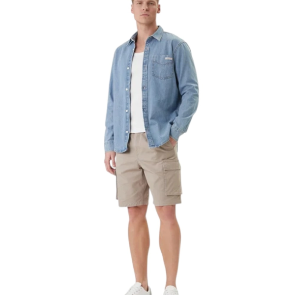 Calvin Klein - Ανδρικό Πουκάμισο Jean Essential LV04RE710G-3TR Μπλε Ανοιχτό LV04RE710G-3TR