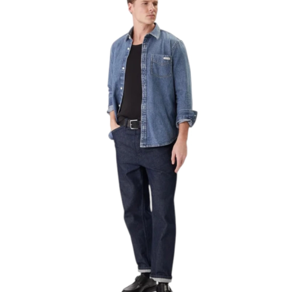 Calvin Klein - Ανδρικό Πουκάμισο Jean Vintage Indigo LV04RE708G-WHZ Μπλε LV04RE708G-WHZ
